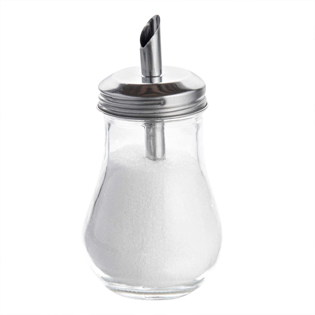 Glass Sauce & Sugar Pourer with Spout Lid 6 oz