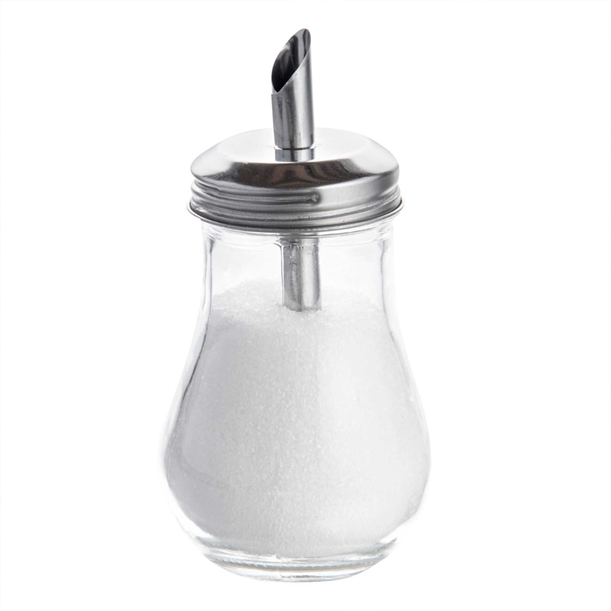 Glass Sauce & Sugar Pourer with Spout Lid 6 oz