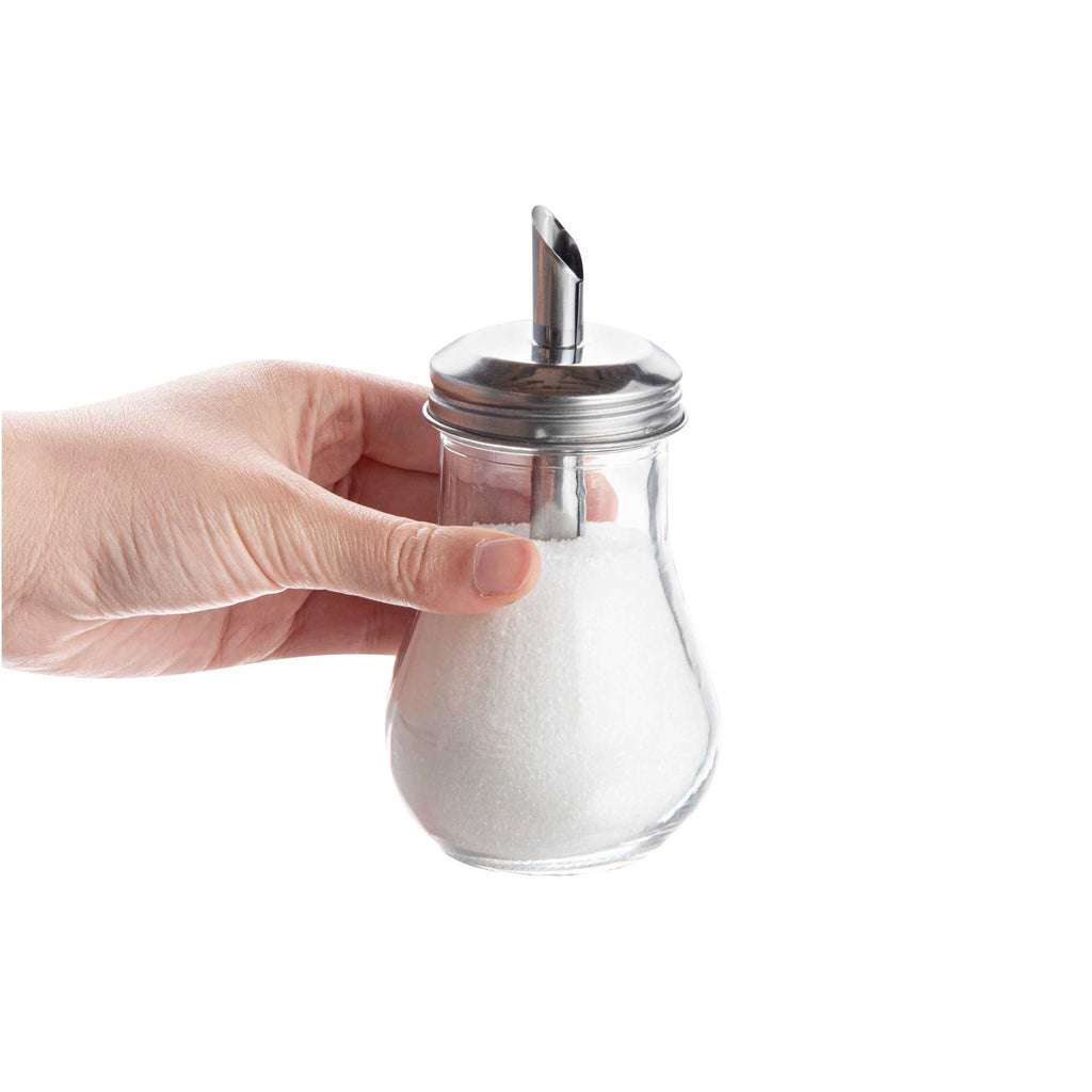 Glass Sauce & Sugar Pourer with Spout Lid 6 oz