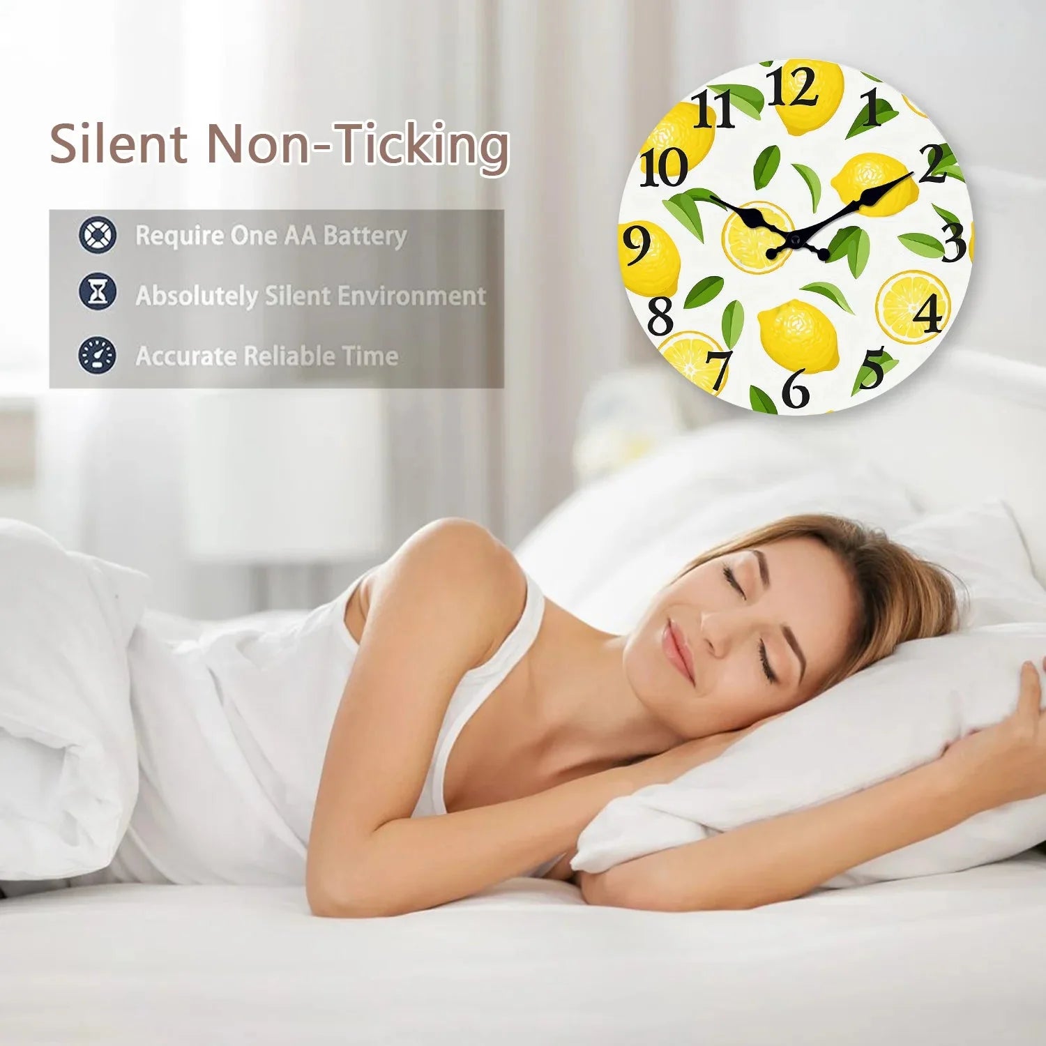Lemon & Leaf Silent Wall Clock