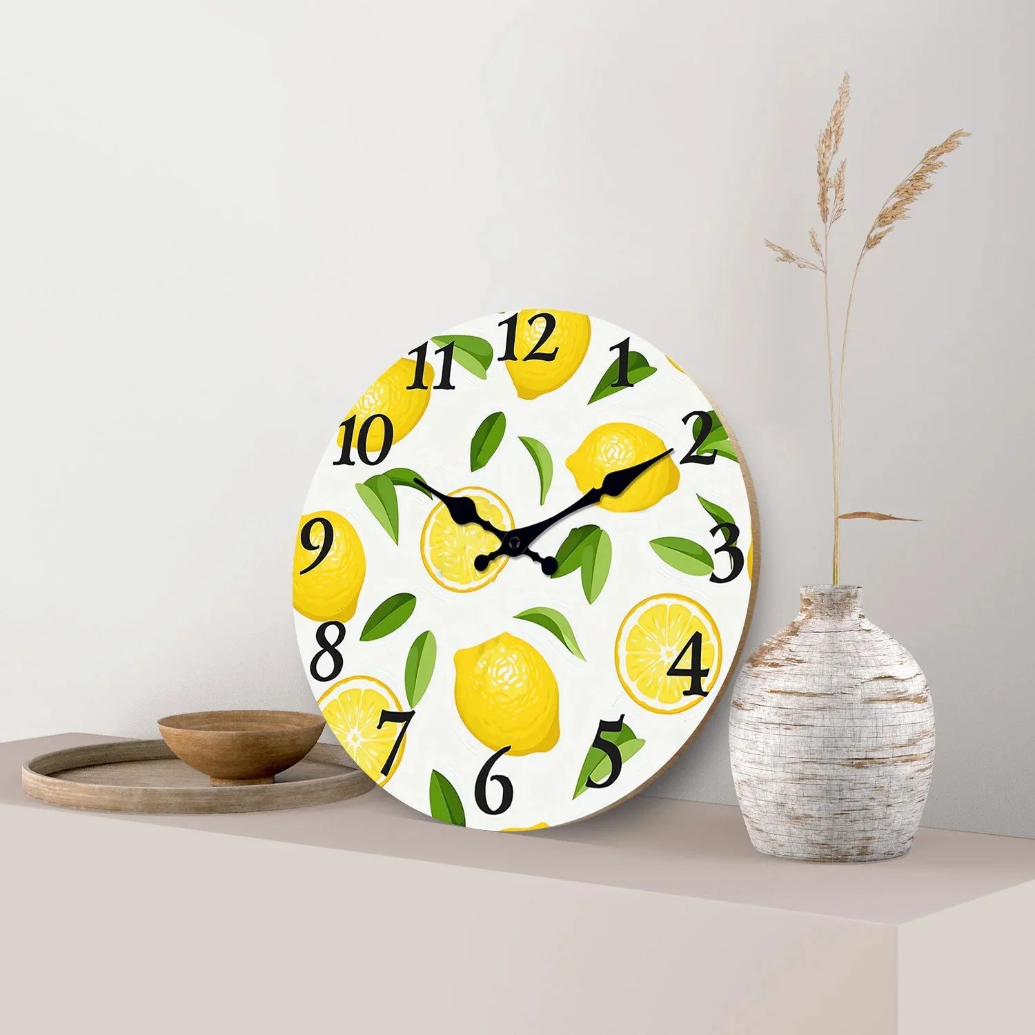 Lemon & Leaf Silent Wall Clock