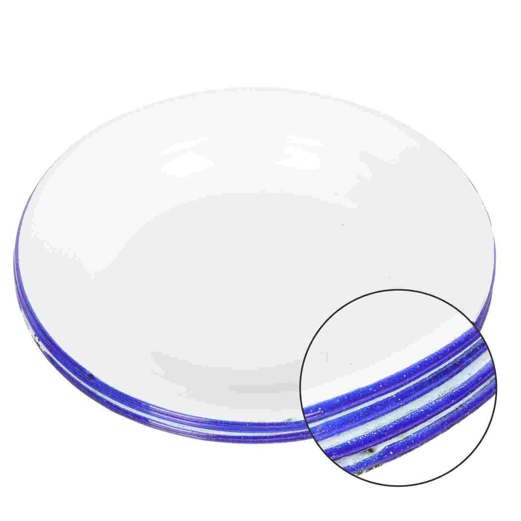 4-Piece White Enamelware Dinner Plate Set