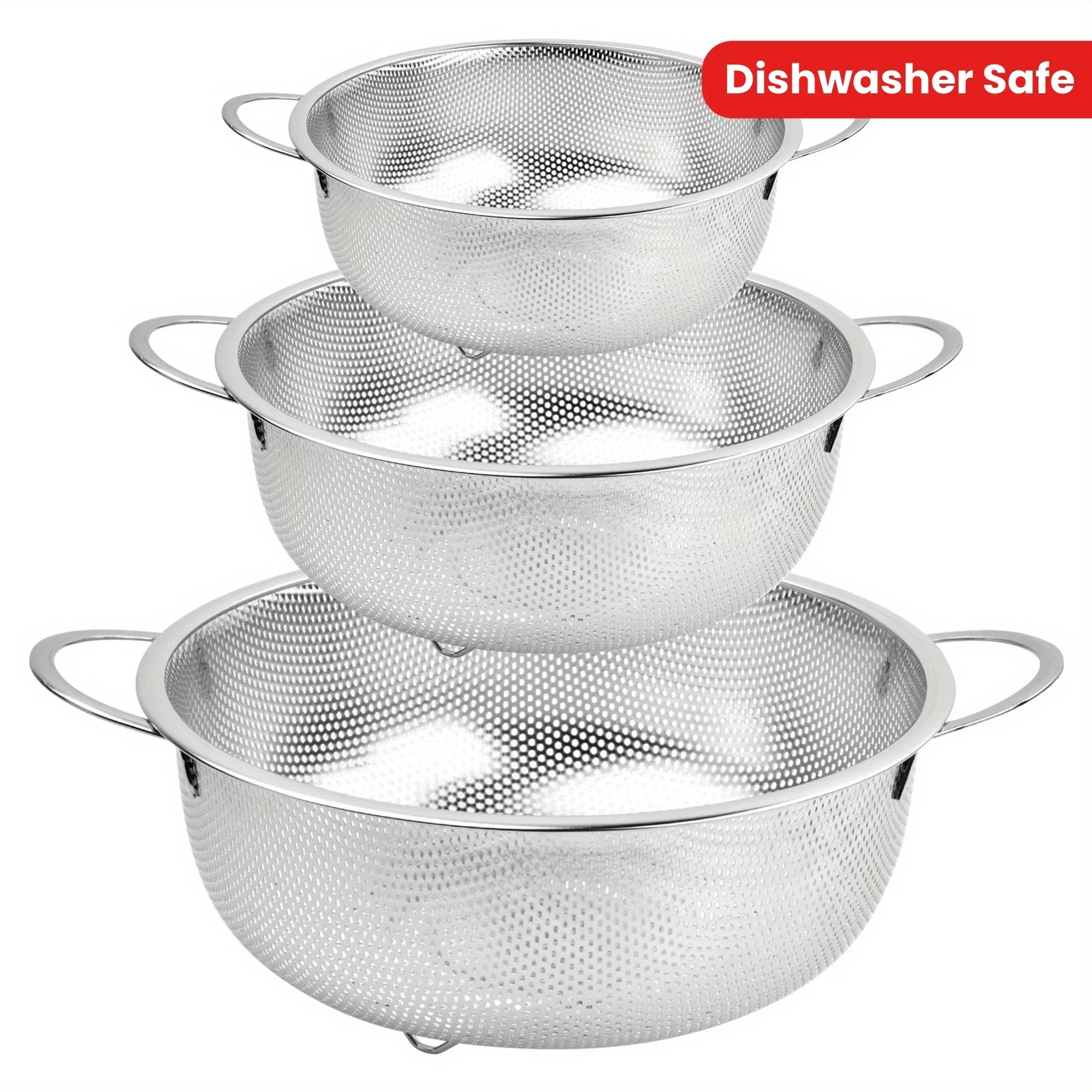 Stainless Steel Fine Mesh Strainer Colander Set with Handles