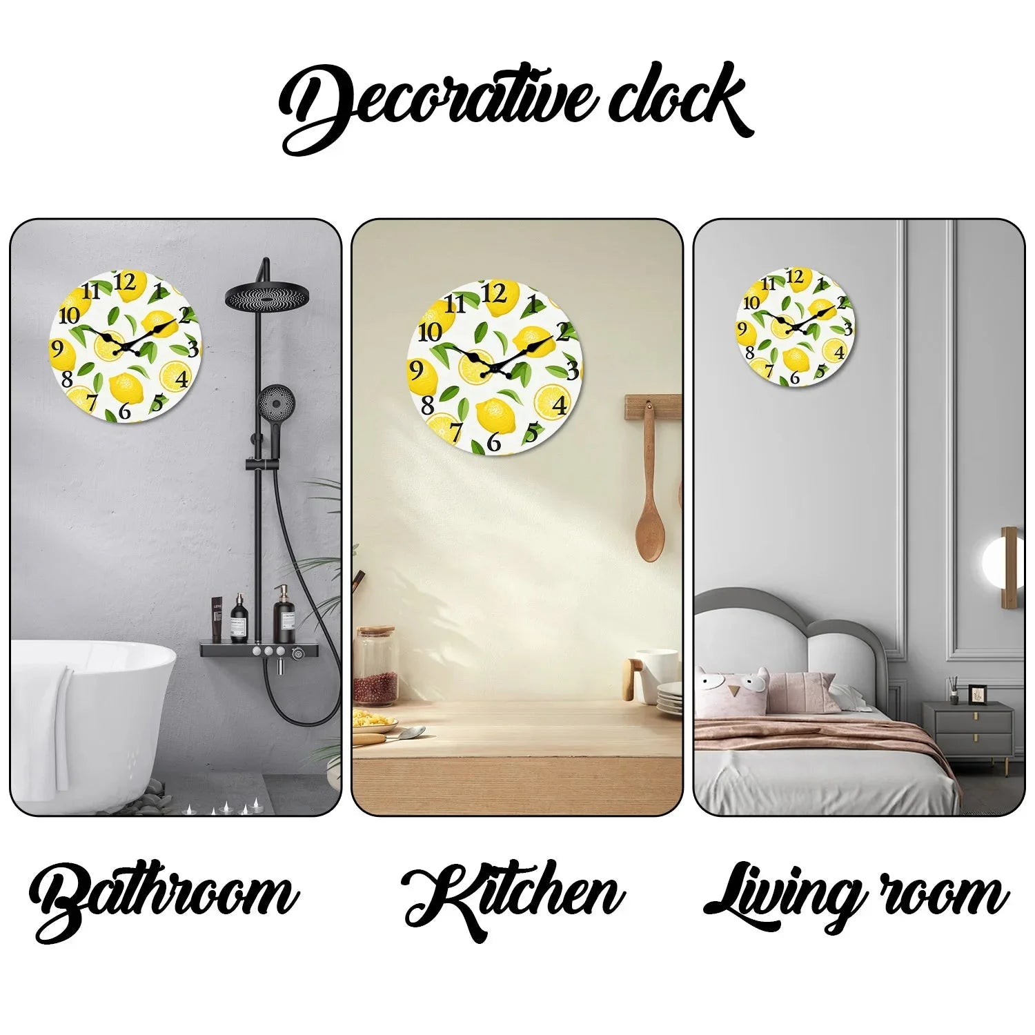 Lemon & Leaf Silent Wall Clock