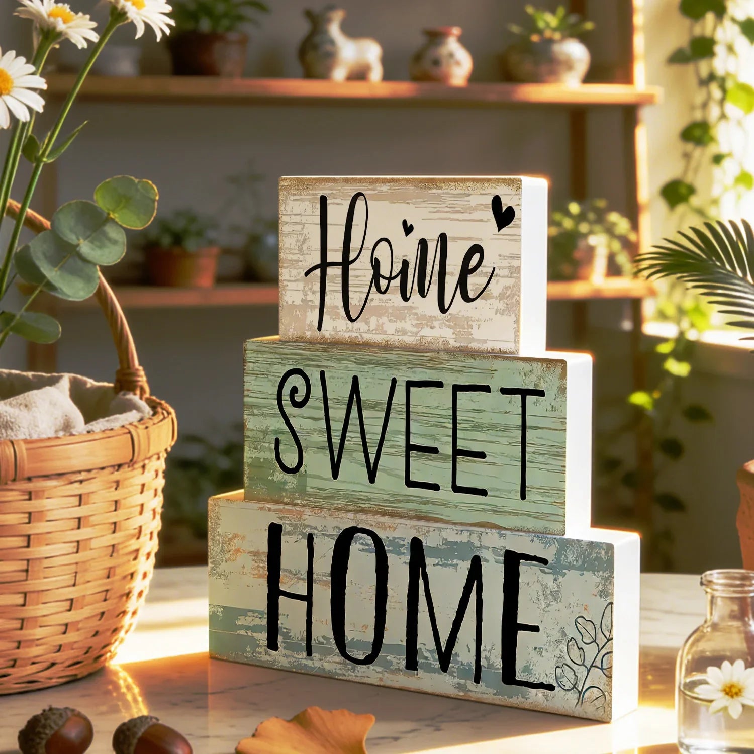 Farmhouse Home Sweet Home Tiered Tray Sign