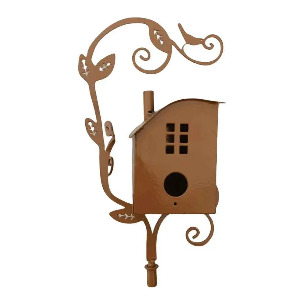 Outdoor Metal Birdhouse with Pole