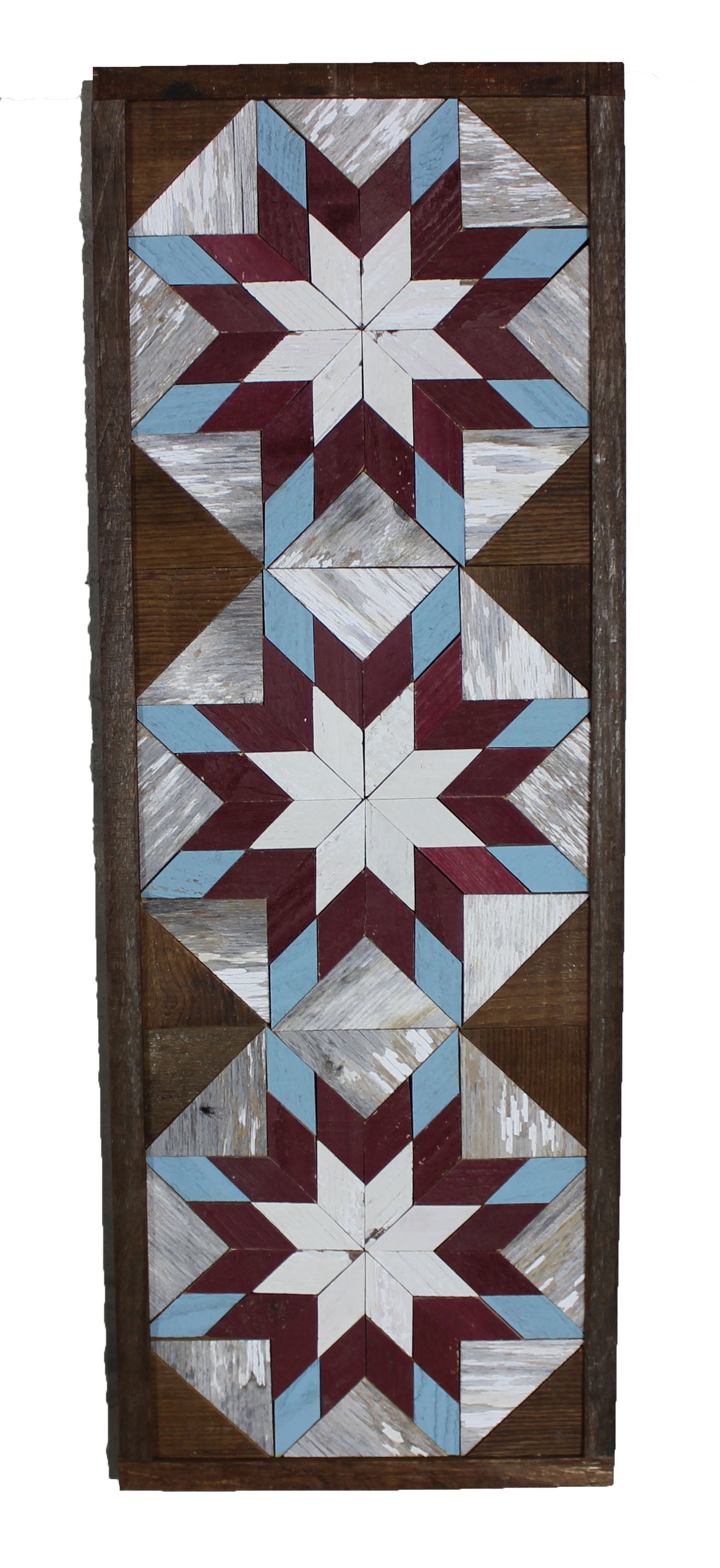 Amish Barn Quilt Banner Wall Art – 10.5x30" Reclaimed Wood
