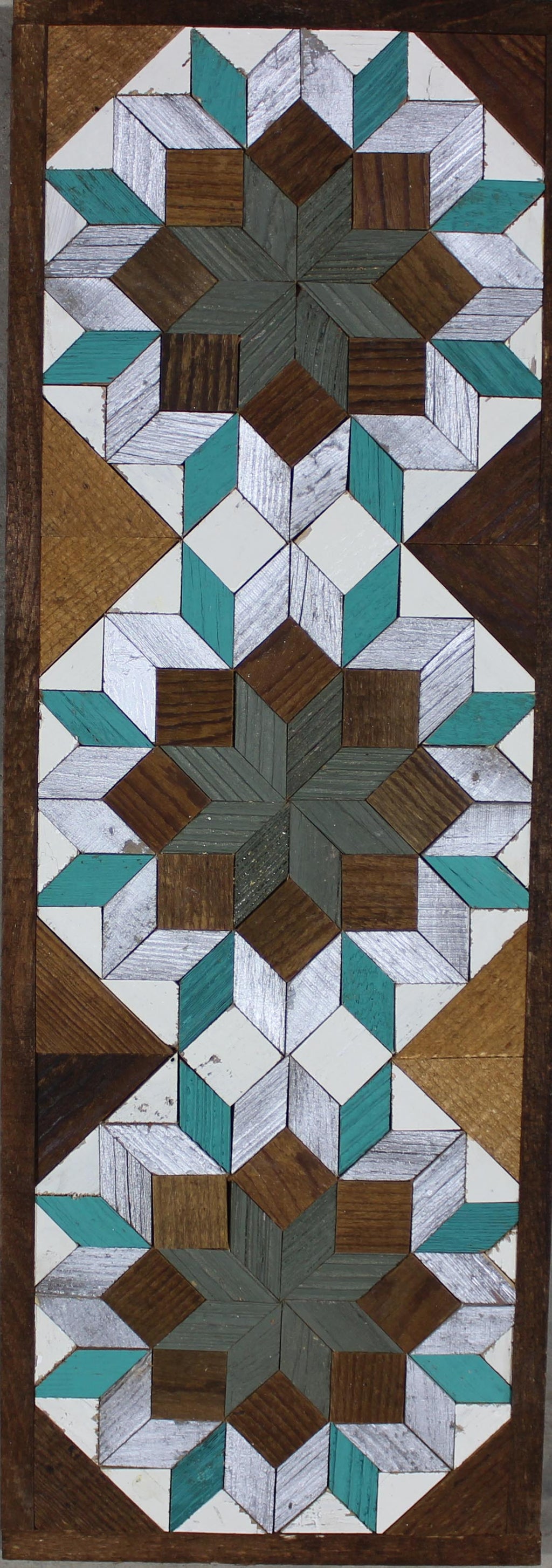 Amish Barn Quilt Banner Wall Art – 10.5x30" Reclaimed Wood