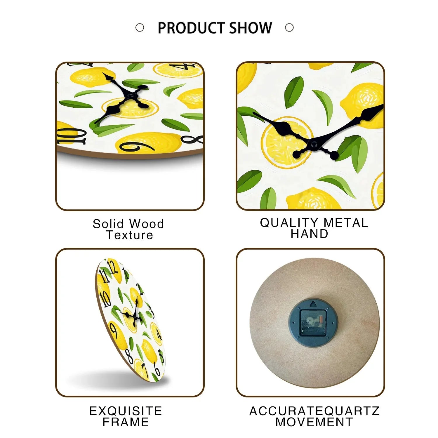 Lemon & Leaf Silent Wall Clock