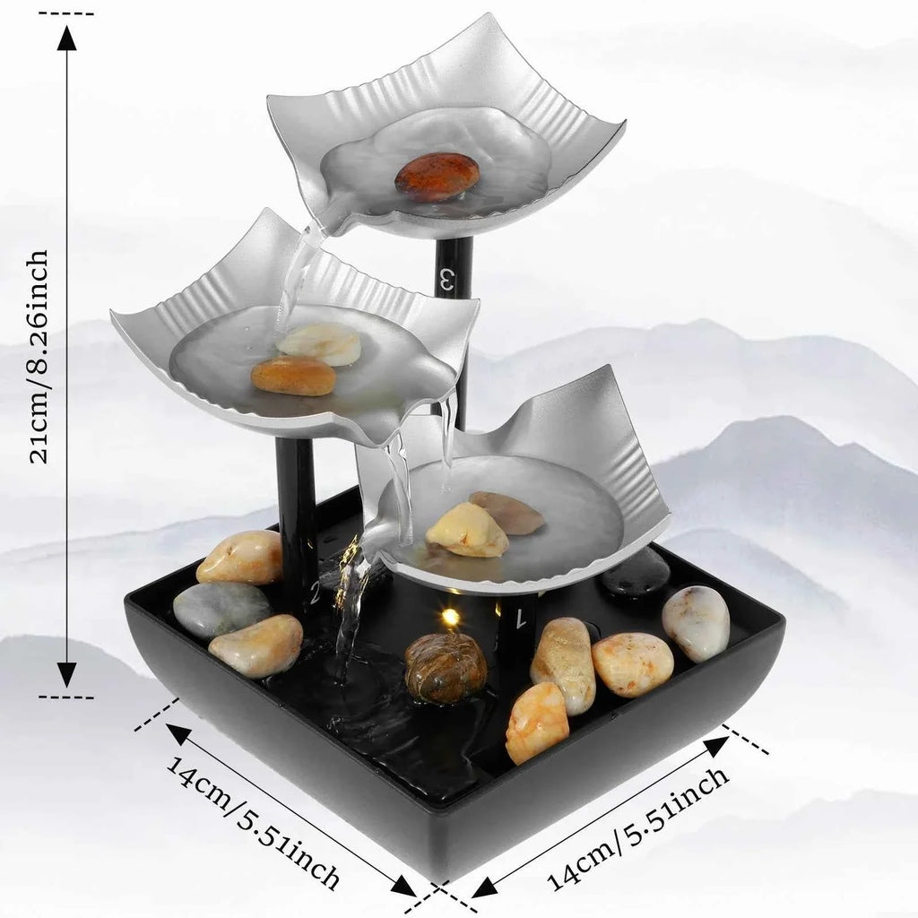 USB Desktop Tabletop Waterfall Fountain with Light