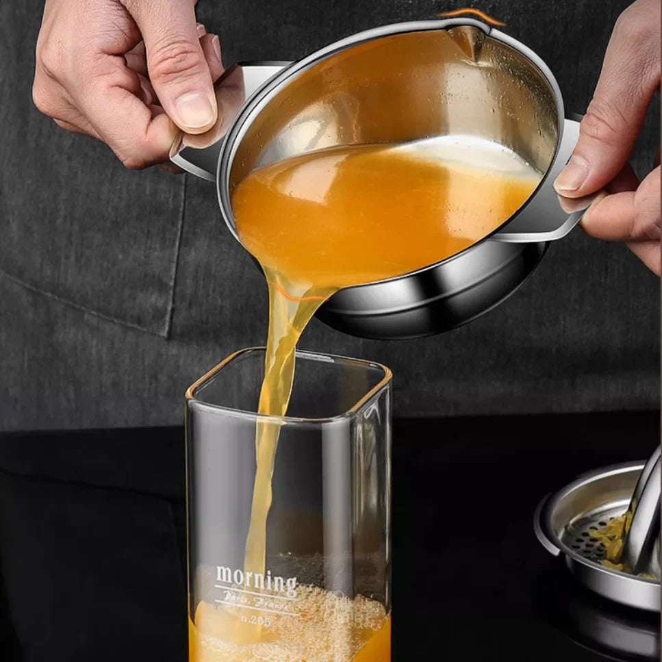Stainless Steel Citrus Juicer with Bowl & Strainer