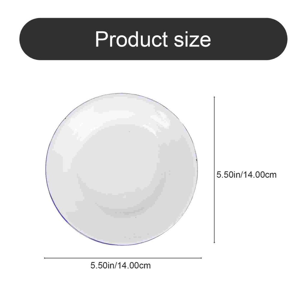 4-Piece White Enamelware Dinner Plate Set