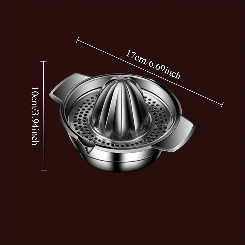 Stainless Steel Citrus Juicer with Bowl & Strainer