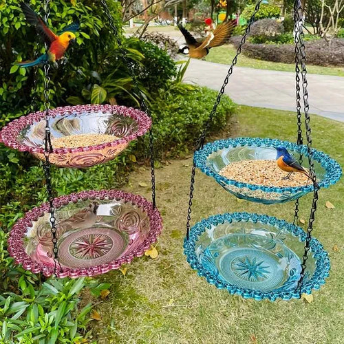 2-Layer Hanging Bird Feeder & Bird Bath