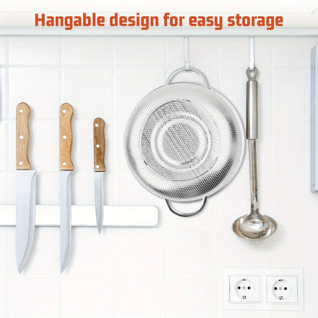 Stainless Steel Fine Mesh Strainer Colander Set with Handles