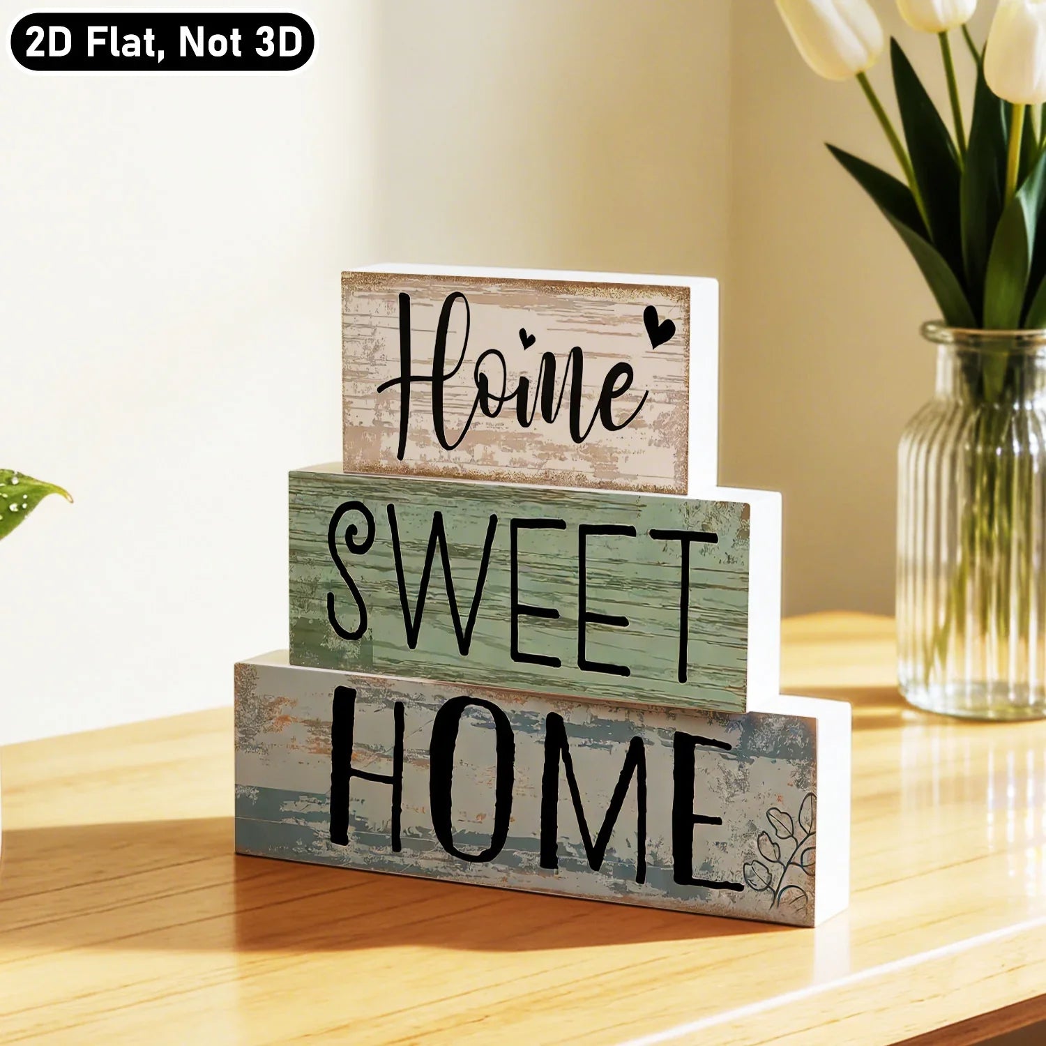 Farmhouse Home Sweet Home Tiered Tray Sign