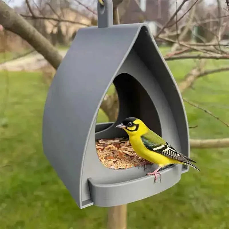 Large Capacity Hanging Bird Feeder with Roof