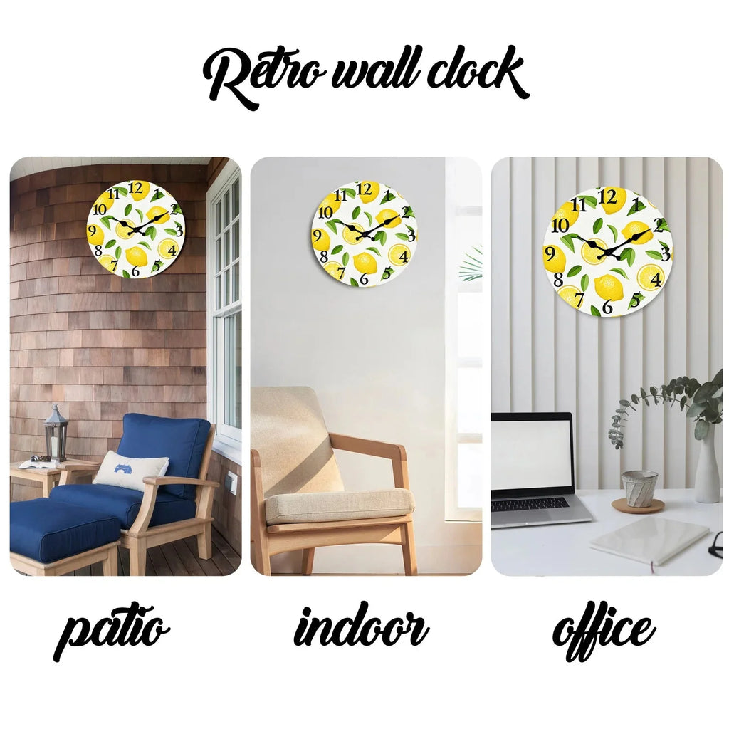 Lemon & Leaf Silent Wall Clock