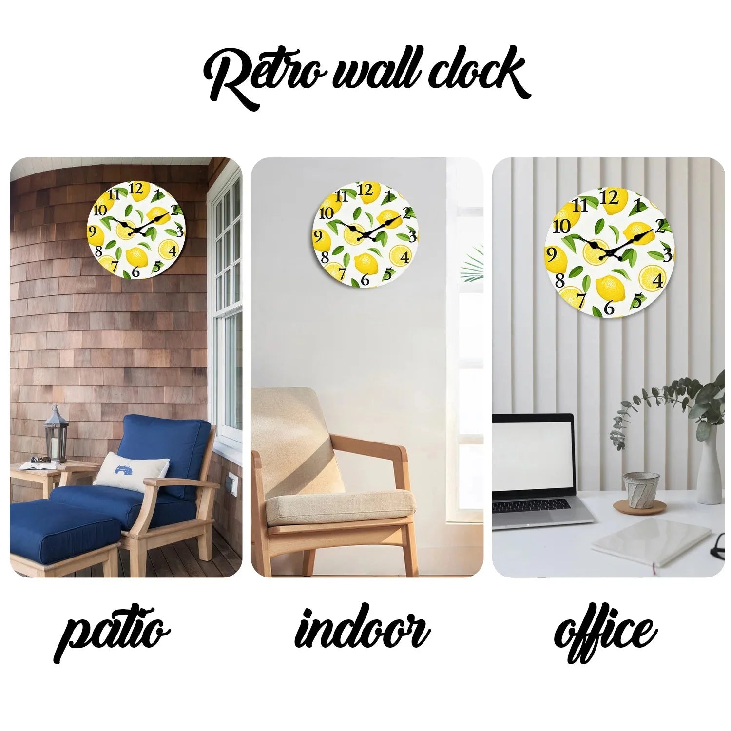 Lemon & Leaf Silent Wall Clock
