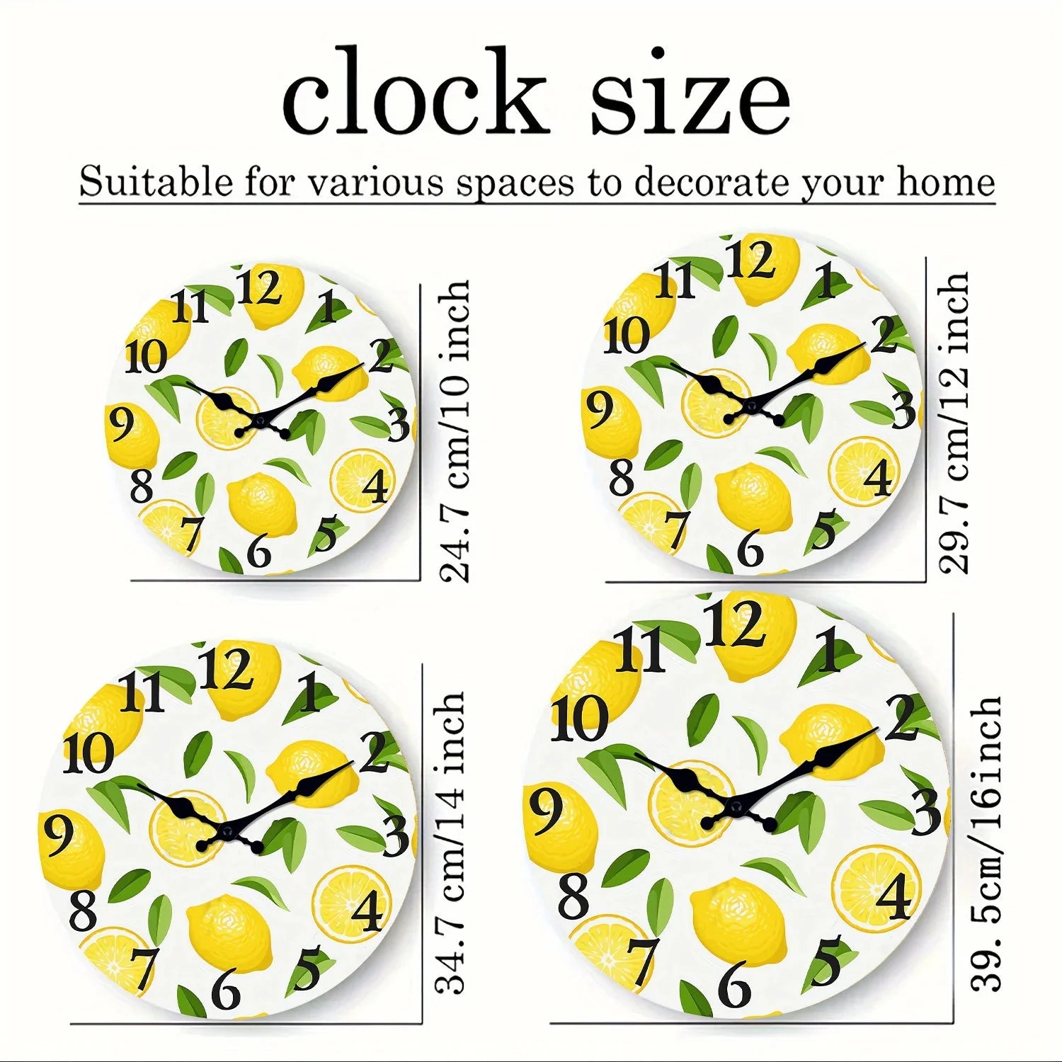 Lemon & Leaf Silent Wall Clock
