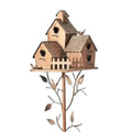 Outdoor Metal Birdhouse with Pole
