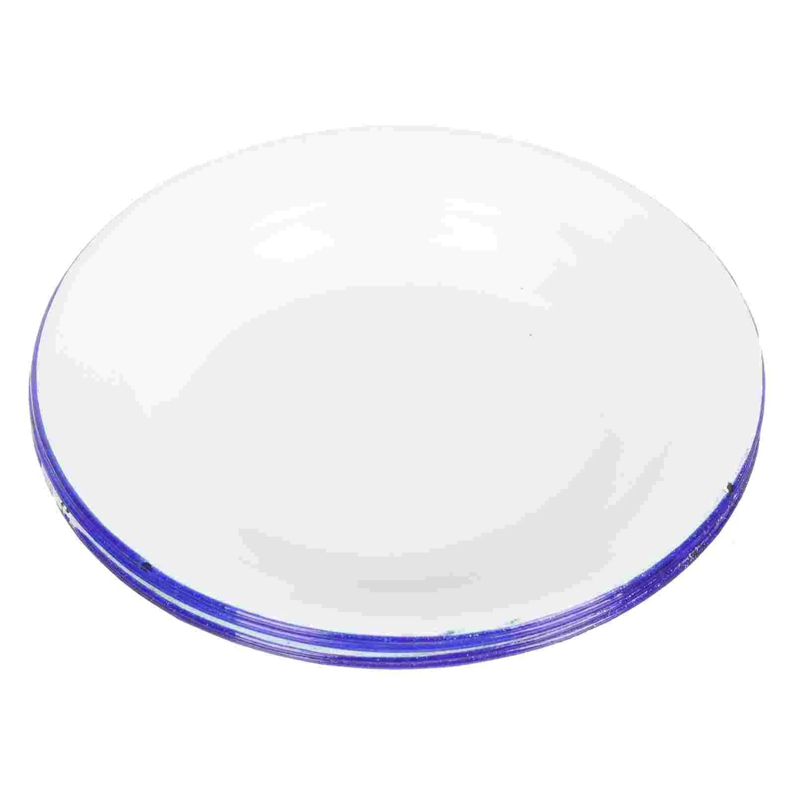 4-Piece White Enamelware Dinner Plate Set