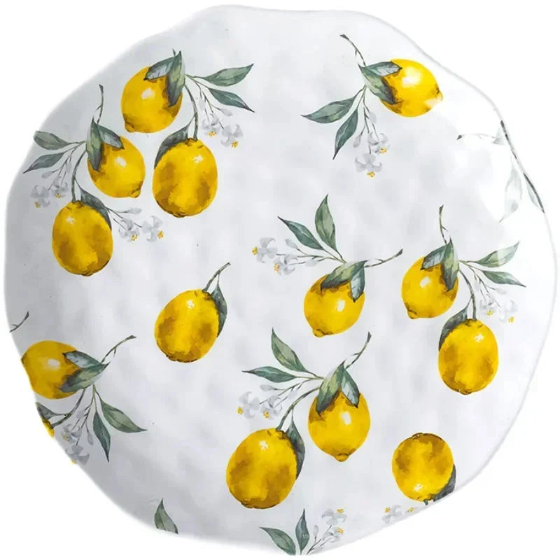 Hand-Painted Lemon Ceramic Salad Plate