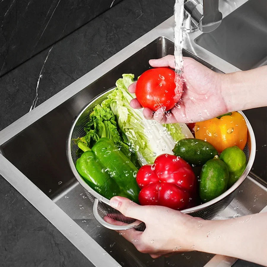 Stainless Steel Fine Mesh Strainer Colander Set with Handles