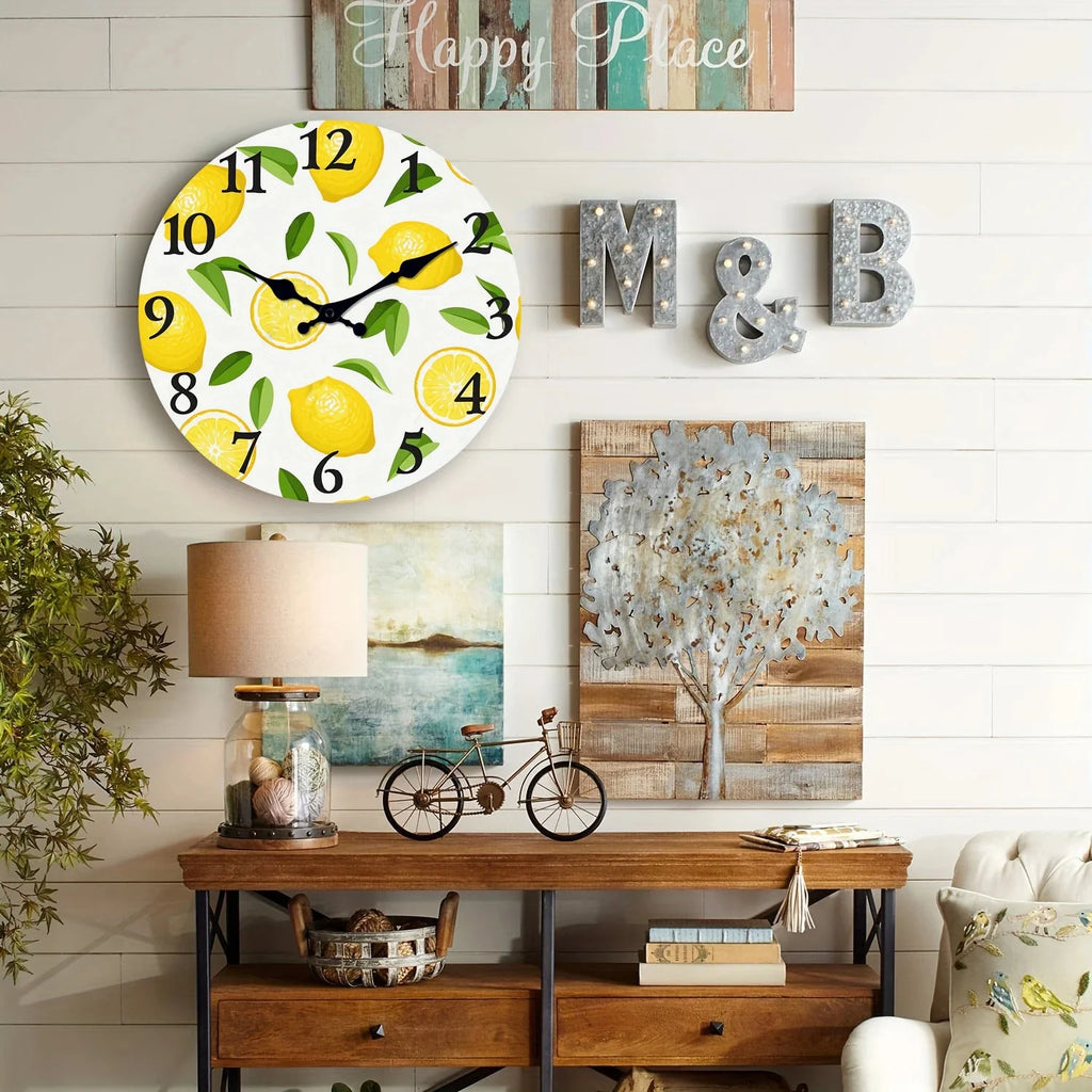 Lemon & Leaf Silent Wall Clock
