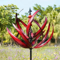 Metal Wind Spinner Windmill – Kinetic Garden Stake in Red or Blue