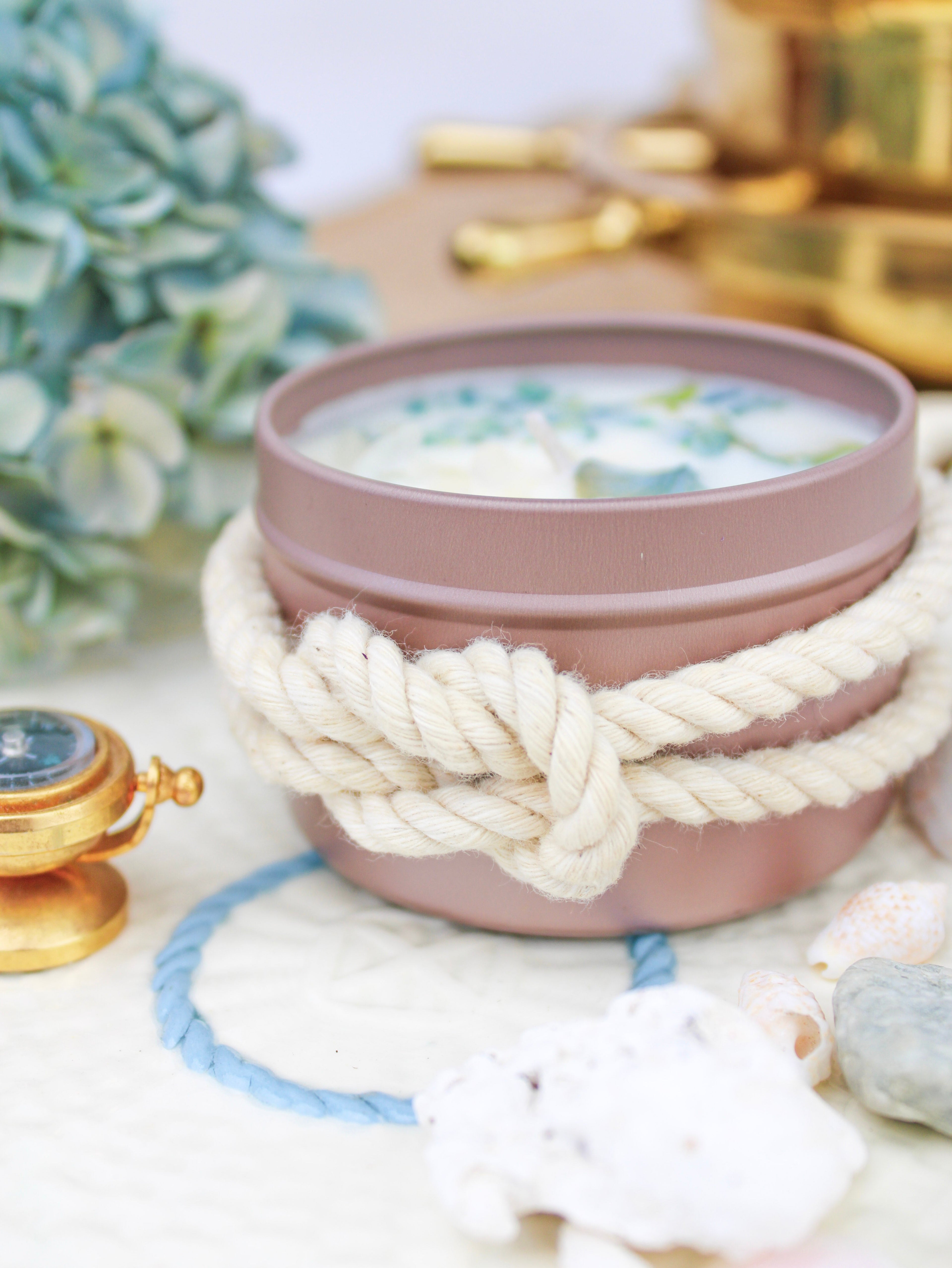 Unlabeled 4 oz Botanical Soy Wax Candles – Party Favors