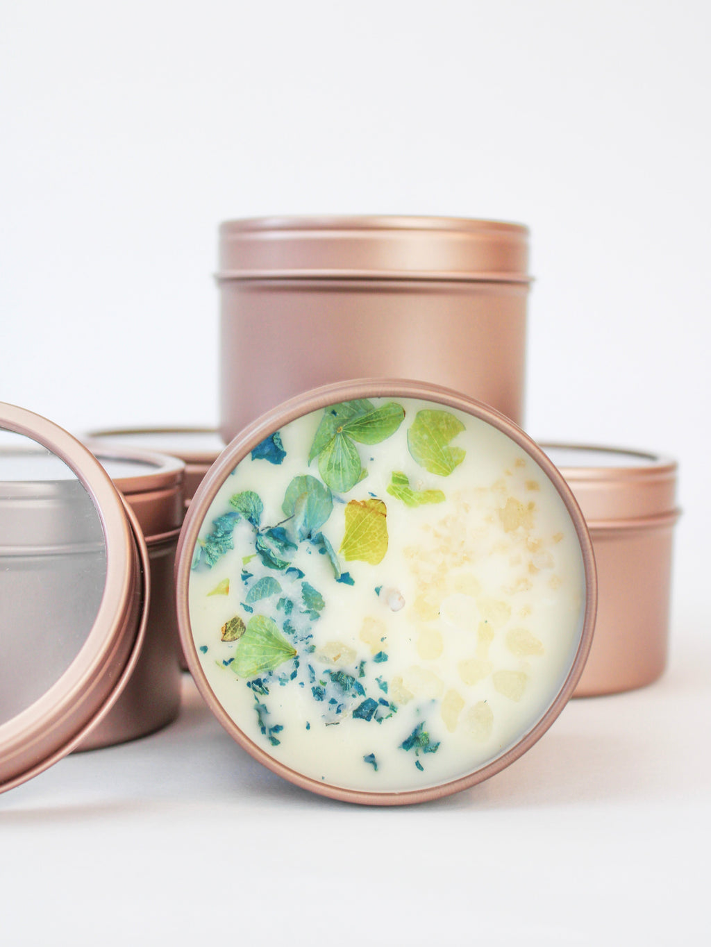 Unlabeled 4 oz Botanical Soy Wax Candles – Party Favors