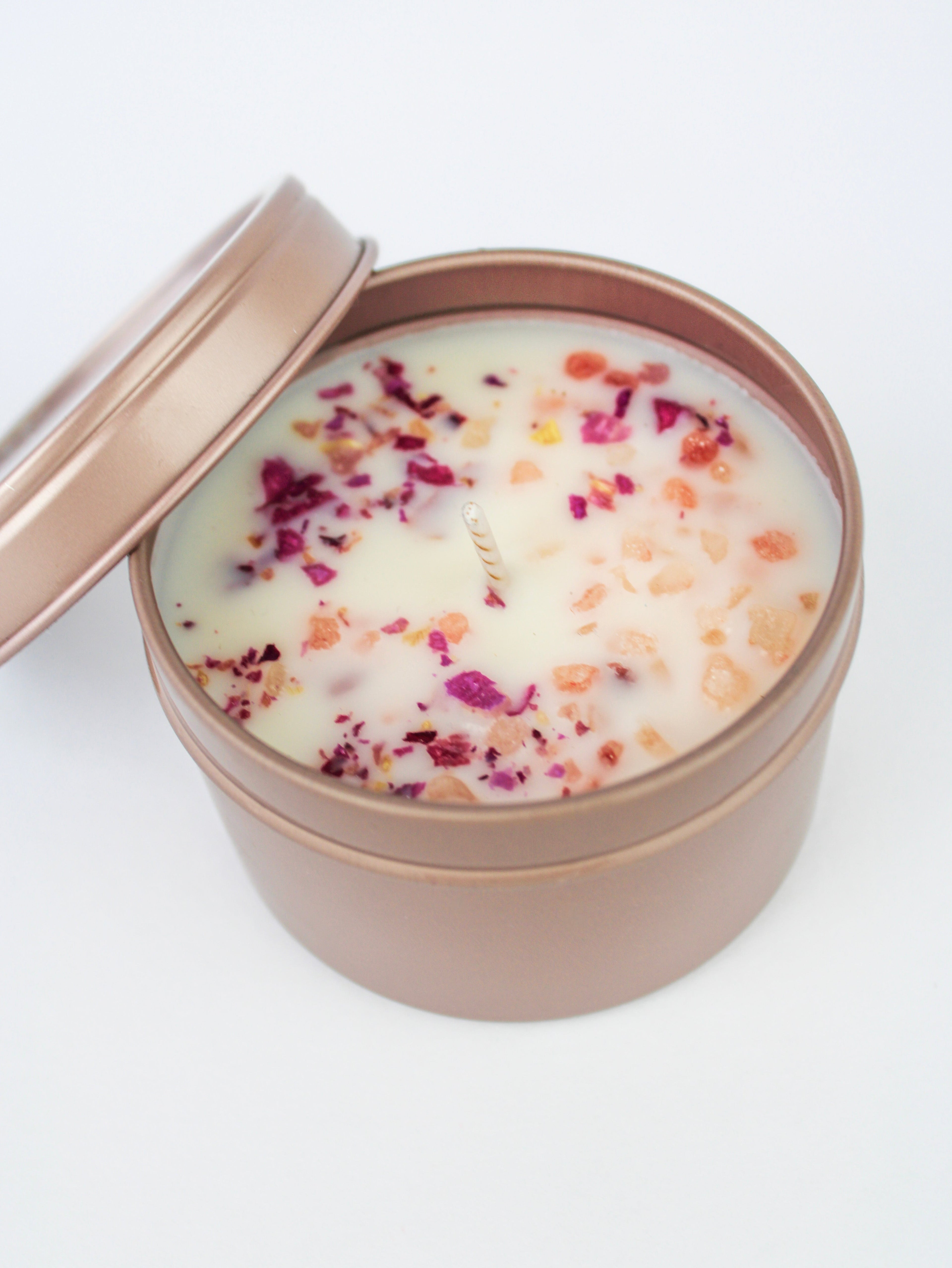 Unlabeled 4 oz Botanical Soy Wax Candles – Party Favors