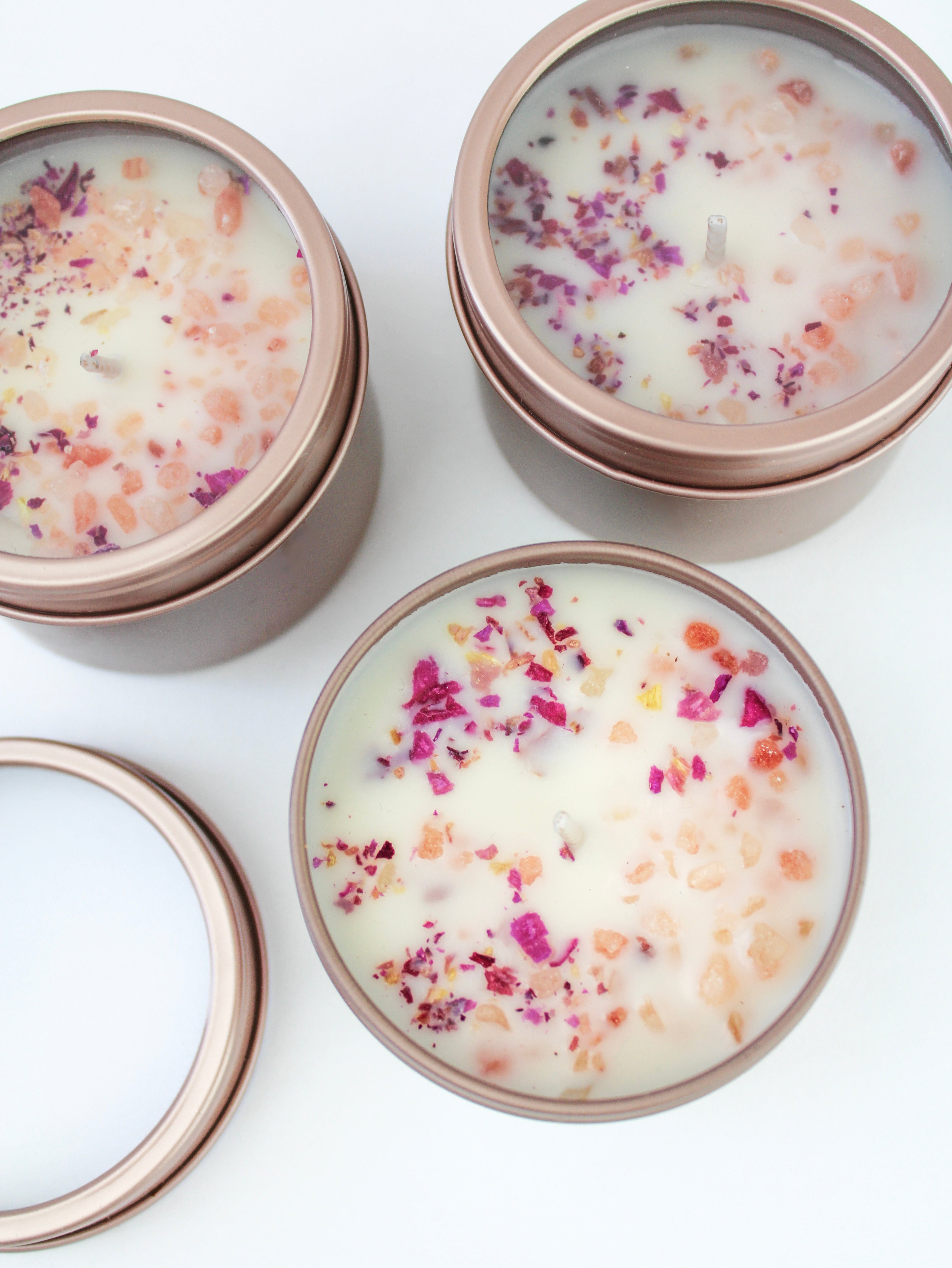Unlabeled 4 oz Botanical Soy Wax Candles – Party Favors
