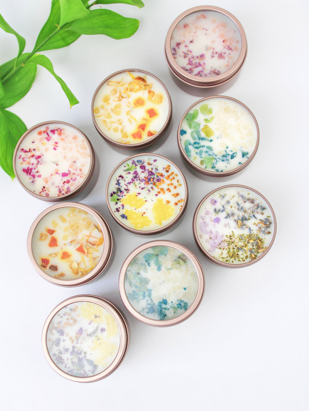 Unlabeled 4 oz Botanical Soy Wax Candles – Party Favors