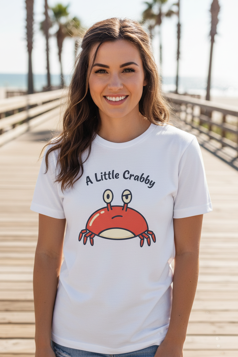 A Little Crabby Cute Beach Graphic Tee