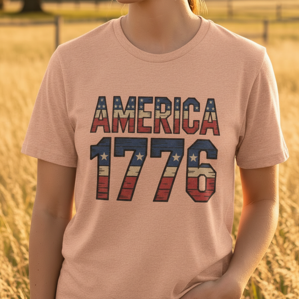 America 1776 Tee - Tight Crop Chest Graphic