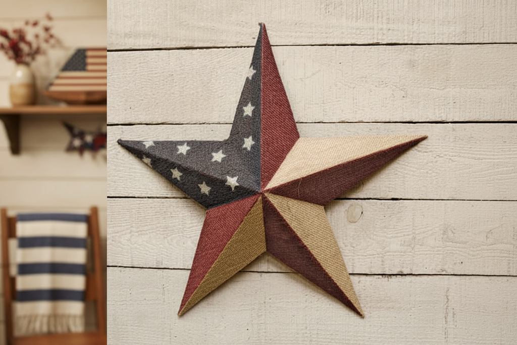Americana Burlap Star Wall Decor Lifestyle