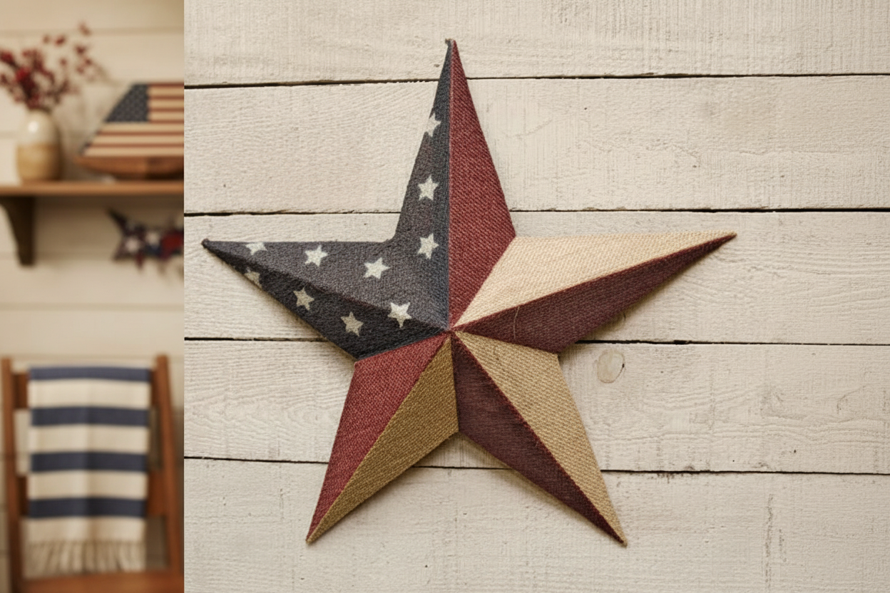 Americana Burlap Star Wall Decor Lifestyle