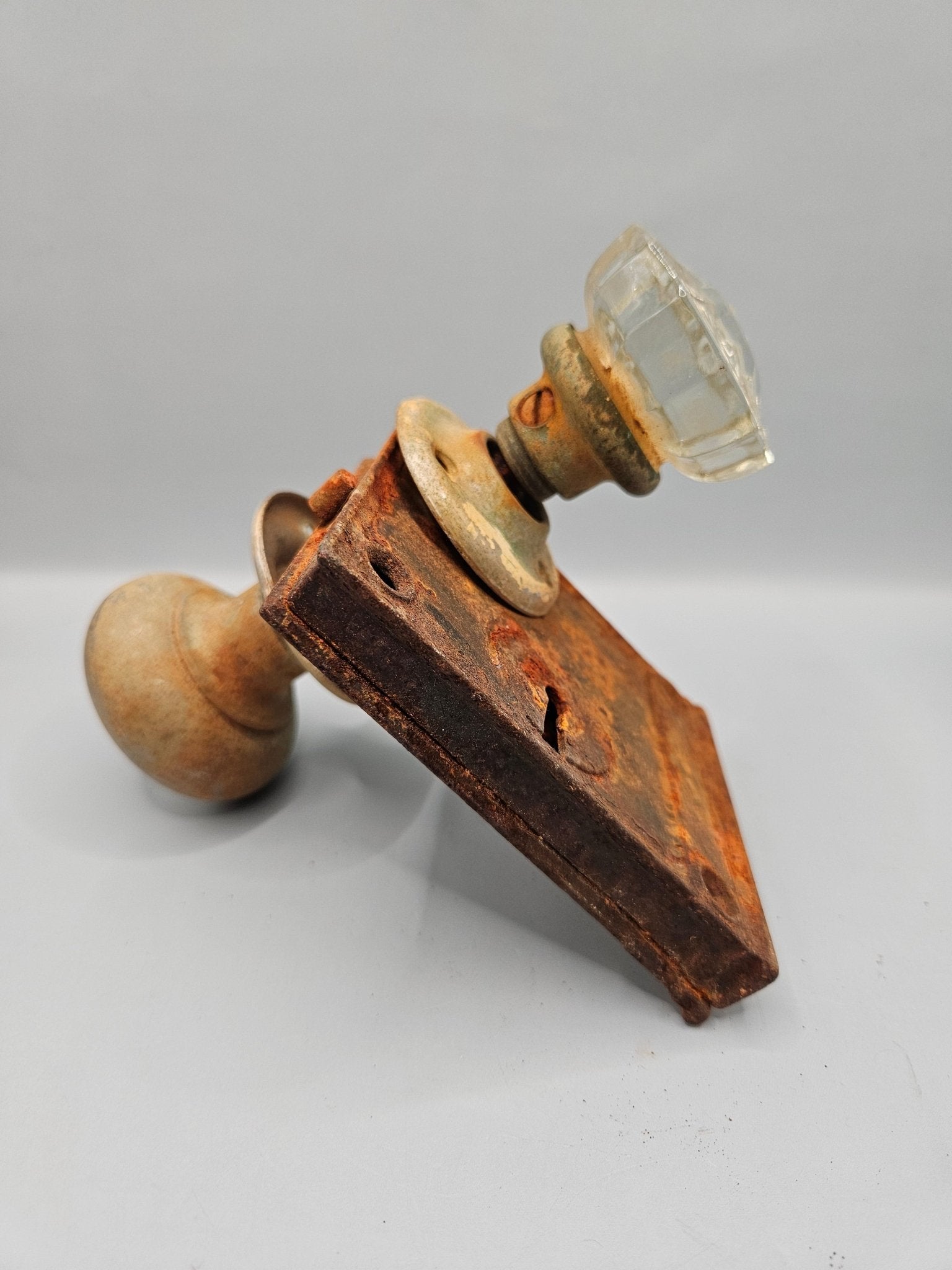 Antique Brass & Glass Door Knobs