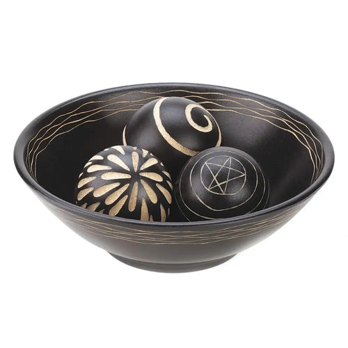 Artisan Deco Bowl & Balls Set – Decorative Centerpiece Accent