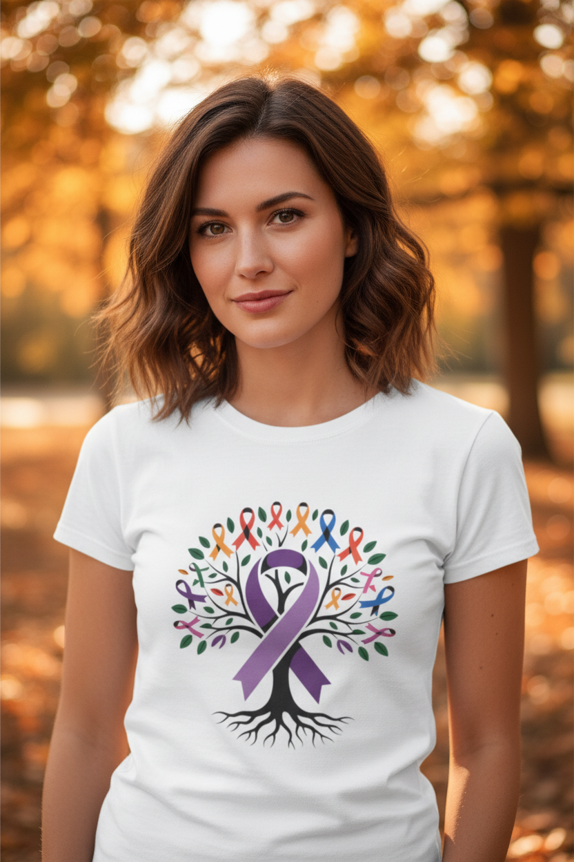 Awareness Ribbon Tree Tee — On Model