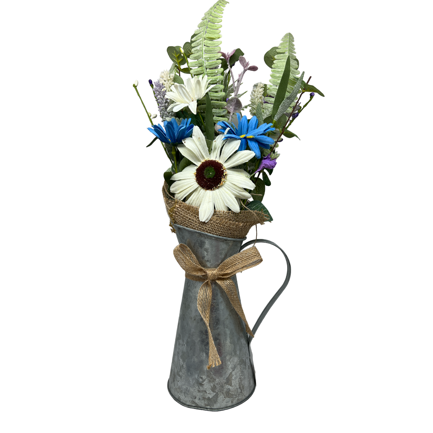 Daisy Flower in Metal Watering Can 18"