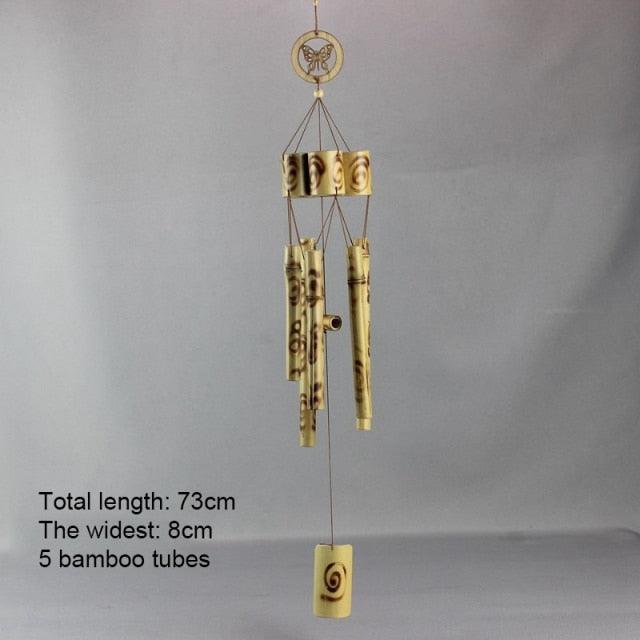 Handmade Bamboo Wind Chimes with Rotating Hook