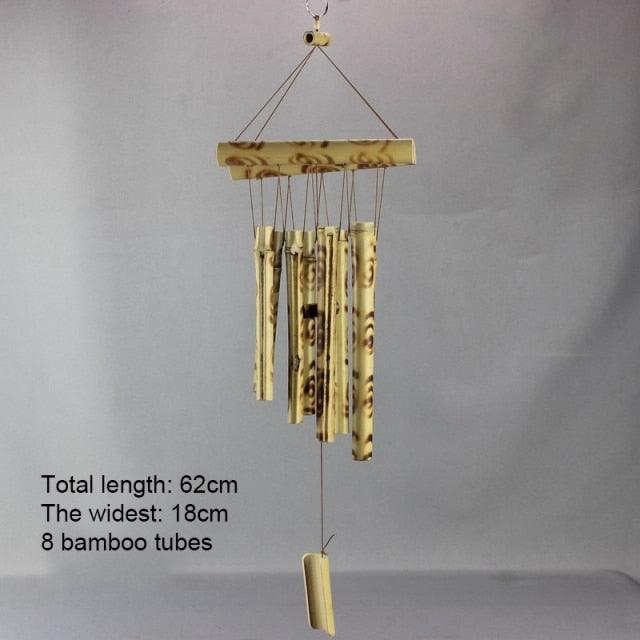 Handmade Bamboo Wind Chimes with Rotating Hook