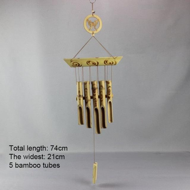Handmade Bamboo Wind Chimes with Rotating Hook