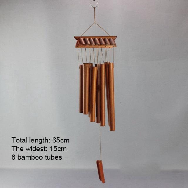 Handmade Bamboo Wind Chimes with Rotating Hook