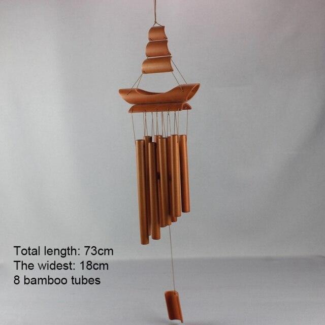Handmade Bamboo Wind Chimes with Rotating Hook