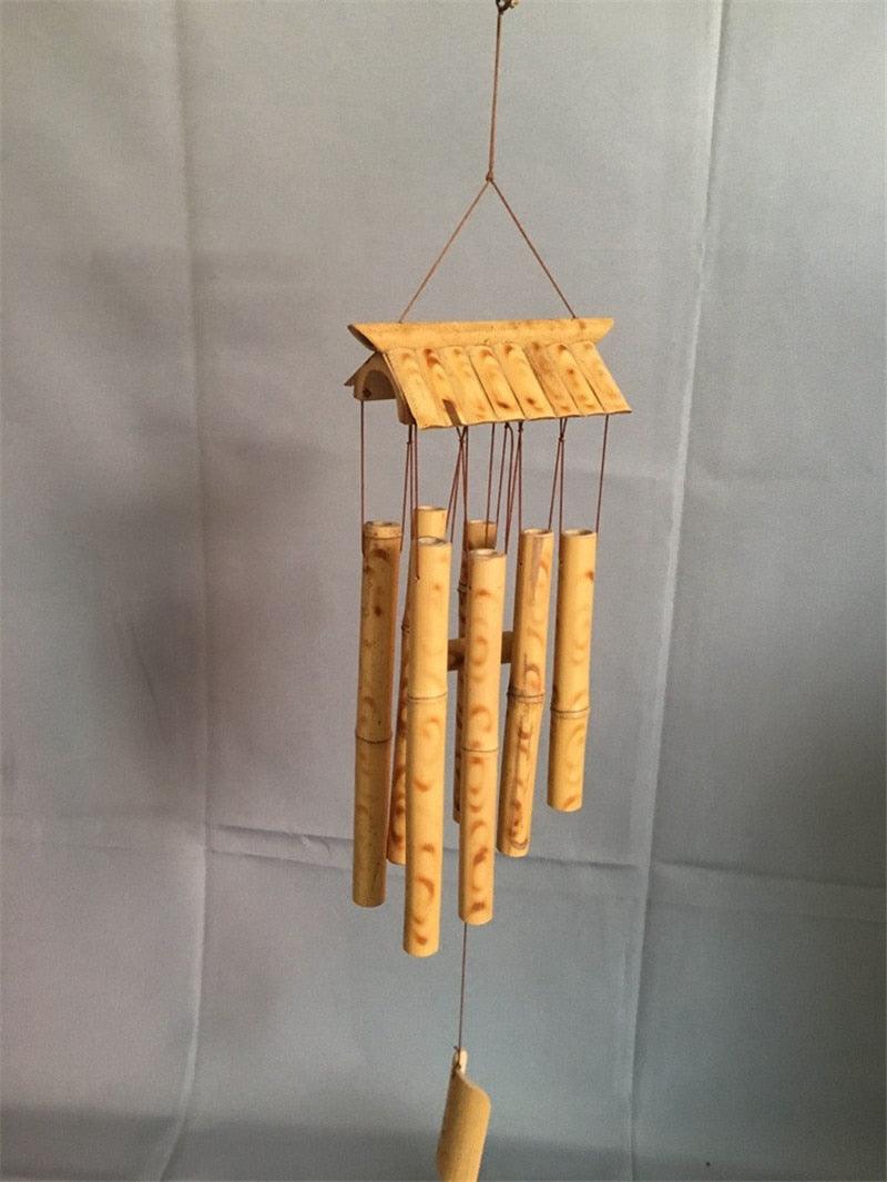 Handmade Bamboo Wind Chimes with Rotating Hook