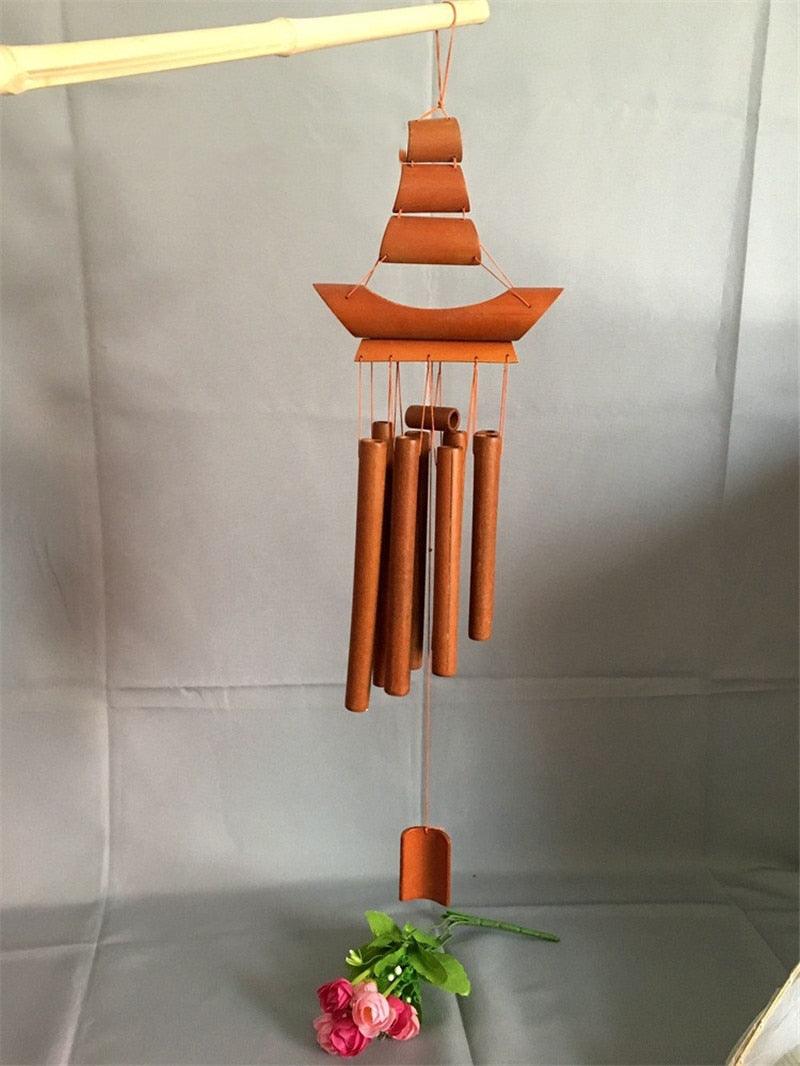 Handmade Bamboo Wind Chimes with Rotating Hook
